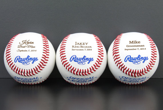 Mariage - Ring Bearer Baseball, Personalized Gift, Wedding Party Favor, Custom Groomsmen and Best Man Gift,