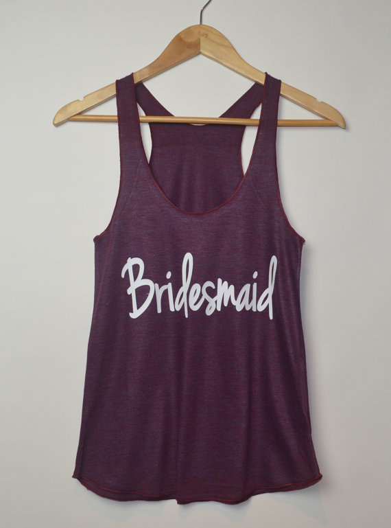 Hochzeit - Bridesmaid Tank Top. American Apparel. Women's clothing. Bridal Top. Just Married Tanks. Wife Top. Bachelorette Party Tanks. Bridesmaid top.