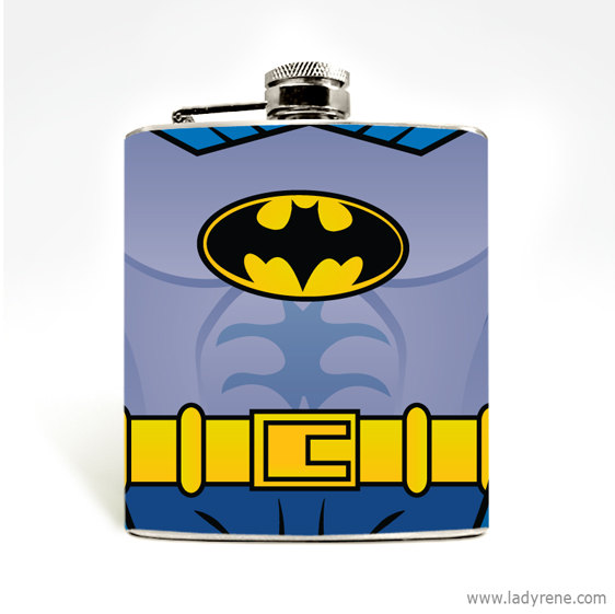 Mariage - Batman Hip Flask Hip Flask 6oz Flask Mens Flask Liquor Superhero DC Favor Groomsmen Bruce Wayne Geekery Gift