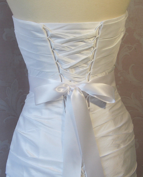 Wedding - Double Face White Satin Ribbon, 1.5 Inch Wde, Ribbon Sash, Bridal Sash, Wedding Belt, 4 Yards