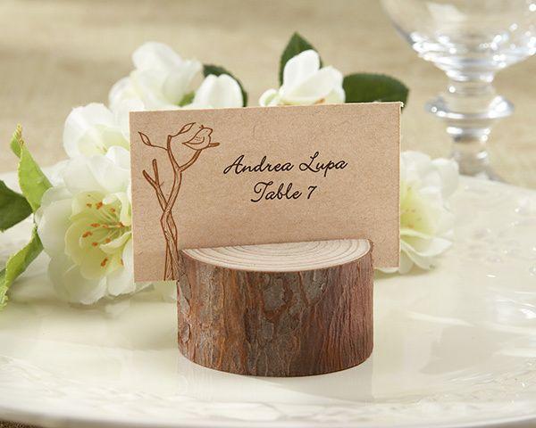 Wedding - Real Wood Rustic Placecard Holder Favor (Set Of 4)