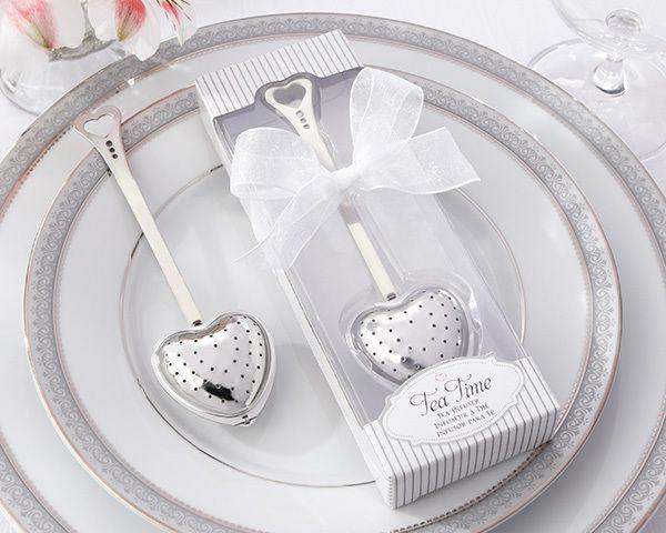 Wedding - Heart Shaped Tea Infuser In Elegant White Gift Box