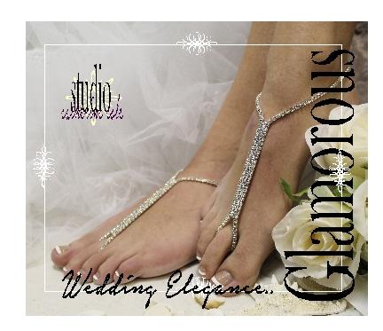 Wedding - Rhinestone barefoot sandals, GLAMOROUS rhinestone barefoot sandals,, crystal bridal barefoot sandals