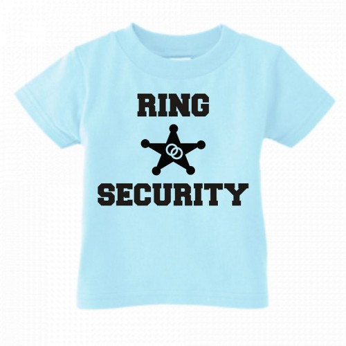 Hochzeit - Ring security custom kids youth or toddler shirt personalized with name ring bearer wedding black short sleeve