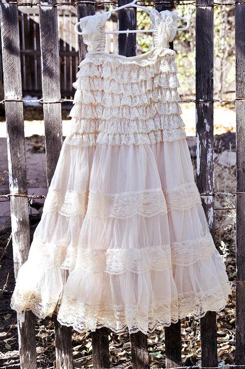 Wedding - Champagne Lace Flower Girl Dress