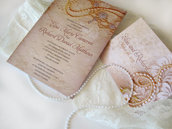 زفاف - Wedding invitation sample lace