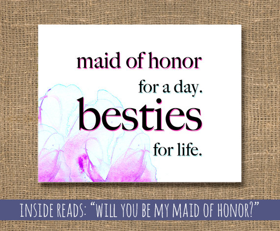 Wedding - Wedding Maid of Honor / Besties for Life Card / How to Ask a Maid of Honor / Maid of Honor Invitation / Will You Be My Maid of Honor Card