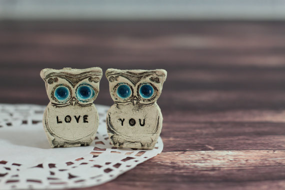 Mariage - Owls Wedding cake topper - Love you owls - Cute cake topper - Wedding gift - Gift for the bride bridesmaid