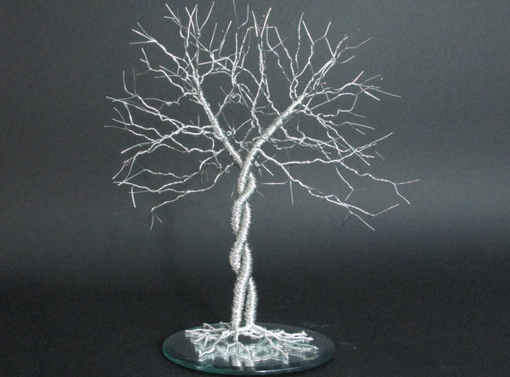 Hochzeit - Unique Wedding Cake Topper "Conjoined"  ~ Inspired by Nature ~ Unique Cake Topper Decoration ~ Wire Tree Wedding Cake Topper