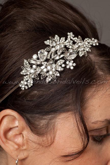 زفاف - Rhinestone Bridal Headband, Wedding Headband - Candice