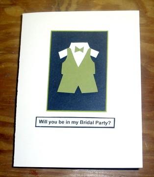 Mariage - Will you be my Ring Bearer Card,Coin Bearer Cord Bearer  Bridal Party for little boys Handmade Wedding invite Card