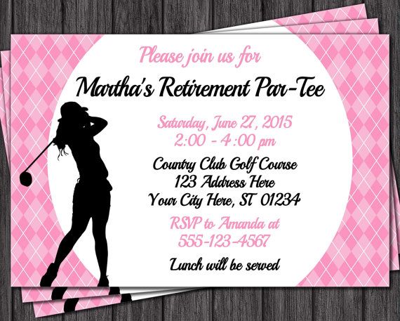 Mariage - Golf Retirement Invitation - Women's Retirement Party Invitations - Golf Invitations - Birthday, Bachelorette, & More
