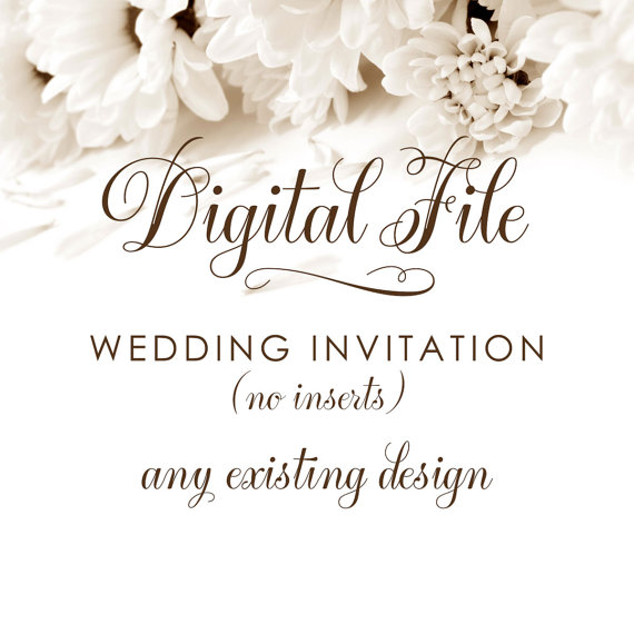 Свадьба - Digital File for Wedding Invitation (No Insert) - Any Existing Eden Wedding Studio Design