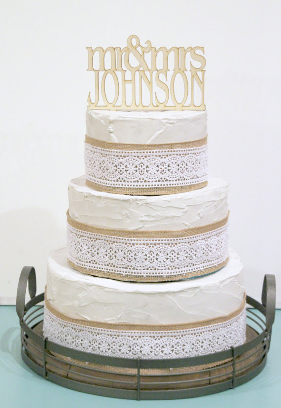 Wedding - Rustic Wedding Cake Topper or Sign Mr and Mrs Topper Custom Personalized with YOUR Last Name Paintable Stainable Wood Copy