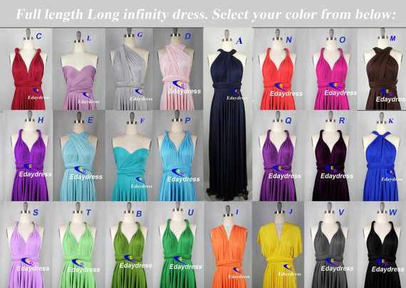 Wedding - Maxi Full Length Bridesmaid Infinity Convertible Wrap Dress Multiway Long Dresses Party Evening Any Occasion Dresses
