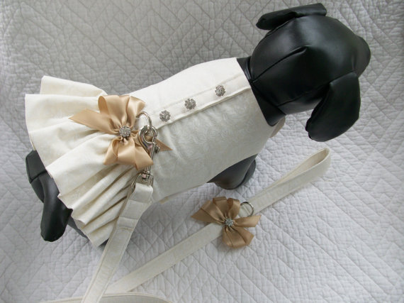 Свадьба - Wedding Dog Dress and Leash Set