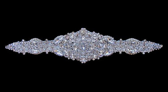 Hochzeit - Vintage inspired bridal jewelry art deco wedding Dress Gown Beaded Jeweled Crystal Belt Sash