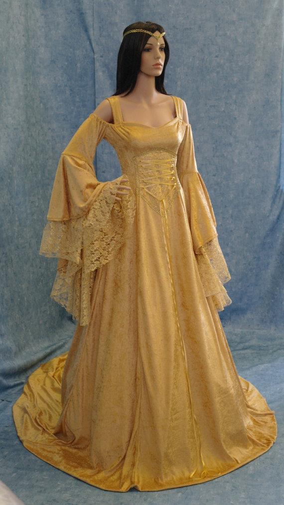 زفاف - Renaissance medieval handfasting fantasy wedding dress custom made