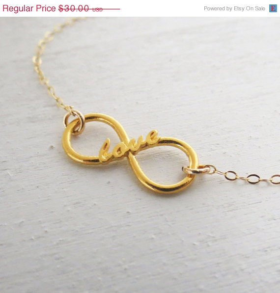 Wedding - WEEKEND SALE Infinity Love Pendant Necklace, Family Friendship Jewelry,Gold Vermeil Infinity Jewelry, Mother of the Bride, Wedding Necklace,