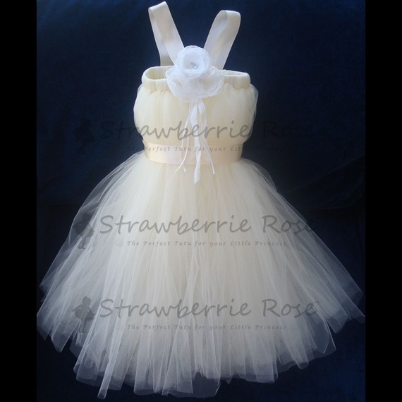 Wedding - Flower Girl Dress, Little Girls Formal Dresses, Ivory Flower Girl Dress