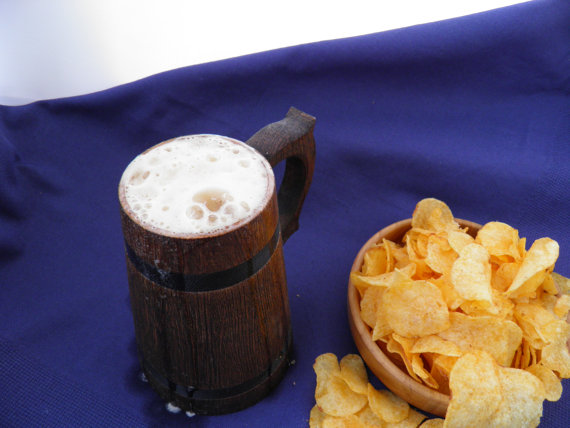 زفاف - Wooden Beer mug 0.7 l (23oz), natural wood,groomsmen gift