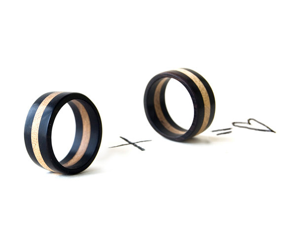 Mariage - Wooden Rings Set, Wooden Wedding Ring, Wood Wedding Ring, Natural Wedding Bands, Ebony Rings, Natural Rings, Wooden Jewelry, Natural Jewelry