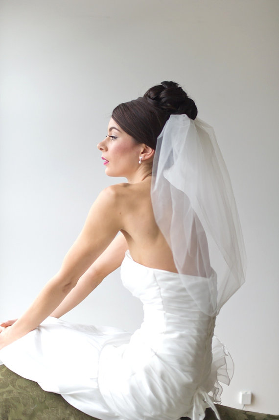 Hochzeit - Bridal Veil, Traditional Veil,  Double Layer Bubble Veil, Wedding Veil, Wedding Hair Accessory