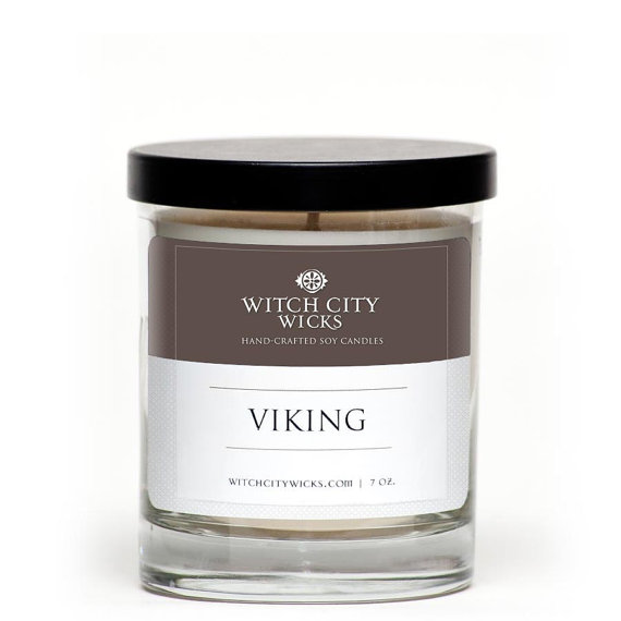 Wedding - Viking salt water and juniper berry handmade soy men's candle Groomsmen Gift / Men's gift idea