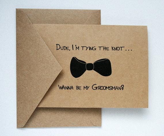 Свадьба - Will You Be My Groomsman -- Personalized Set of Cards & Envelopes for your Wedding Party -- CHOOSE YOUR QUANTITY