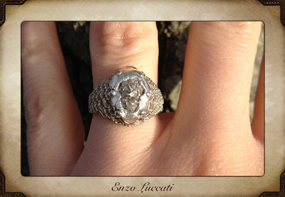 Свадьба - Raw Rough Diamond-cluster - Solitaire- promise-one of a kind engagement ring