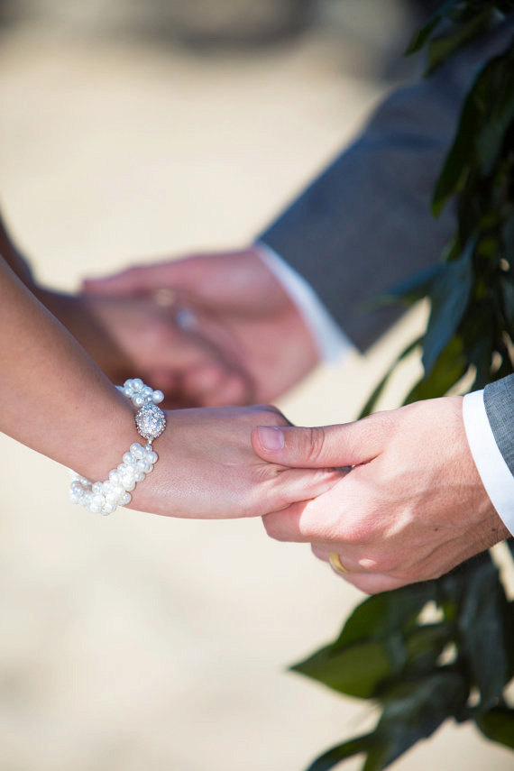 Wedding - Pearl Cuff Bracelet, Ivory Pearl Bracelet, Wedding Jewellery, Bridal Jewelry, Bridal Cuff Bracelet, DOREN