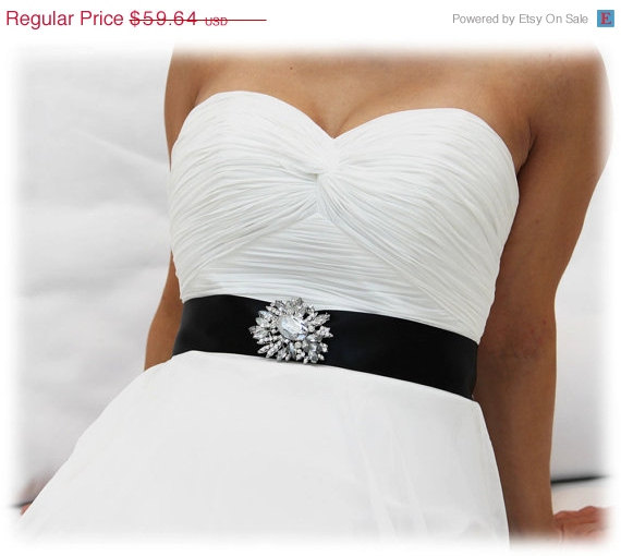 زفاف - Bridal sash, crystal sash, ribbon sash, rhinestone belt, wedding accessory,Black bridal sash, bridal belt, bridesmaid belt