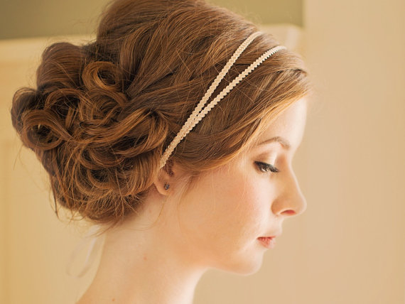 Hochzeit - Double Bridal Headband 
