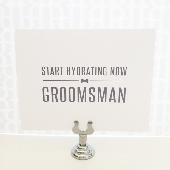 Wedding - Start Hydrating - Will You Be My Card, Cards to Ask Bridal Party, Wedding Party Card - Best Man, Groomsman, Ring Bearer, Modern, Bow Tie