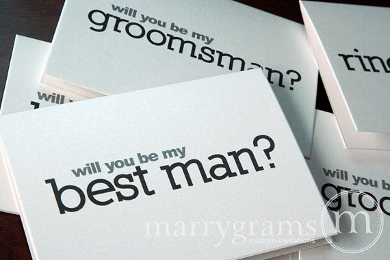 Mariage - Will You Be My Groomsman Card, Best Man, Usher, Ring Bearer, Koumbaro Wedding party... Simple Wedding Cards for Guys to Ask Groomsmen