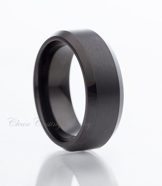 Свадьба - Satin Tungsten Wedding Band,Satin Finish,Black Tungsten Ring,Tungsten Carbide,Mens Ring,Brushed,His,Hers,Engagement Ring,Anniversary Ring