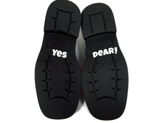 Свадьба - Yes Dear Groom Shoe Stickers - Bride and Groom Shoe Stickers - Wedding Shoe Stickers