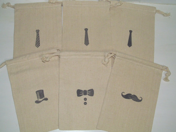 Mariage - Groomsmen Gift Bags - Necktie Gift Bag - Mustache Gift Bag - Bow Tie Gift Bag - Father of the Bride Gift Bag - Father of The Groom Gift Bag