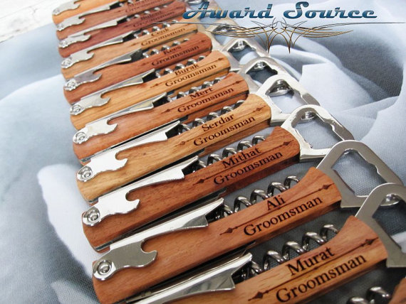 Hochzeit - Personalized Corkscrew and Multi-Tool - Groomsmen Gifts