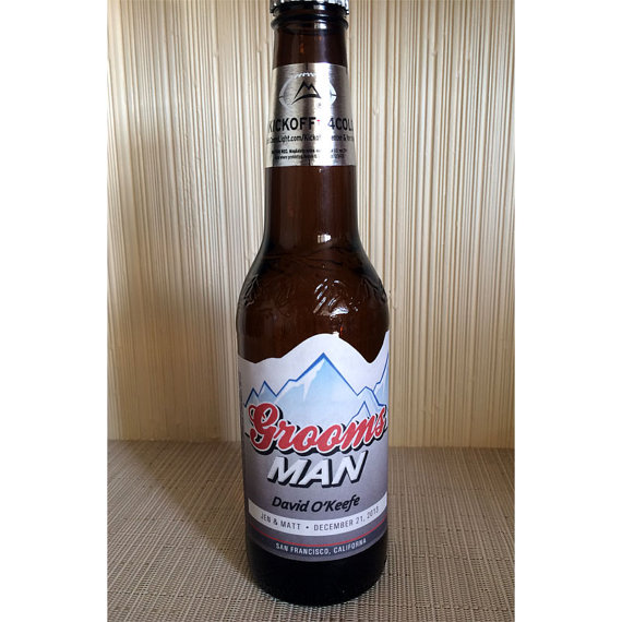 Mariage - Personalized Beer Label. Create a custom label for any occasion- weddings, birthdays, parties. Ask groomsmen. PRIORITY SHIPPING