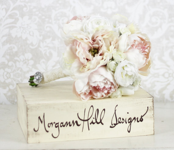 Hochzeit - Silk Bride Bouquet Peony Flowers