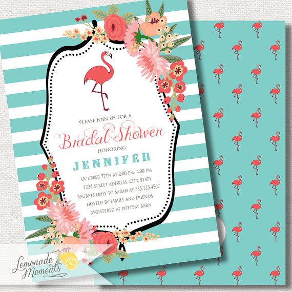 Hochzeit - Flamingo Party Invitation - Bridal Shower - Printable Flamingo Invite