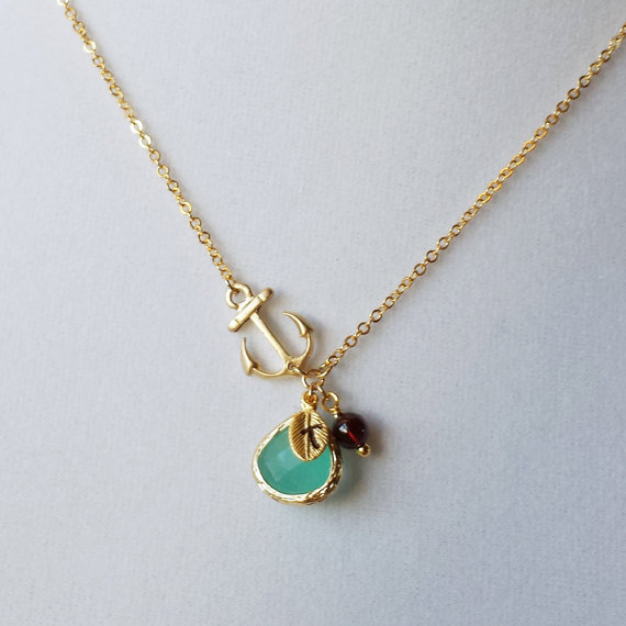 Свадьба - Personalized Initial Necklace, Turquoise, bridesmaid gifts, Wedding jewelry, Bridal, Monogram, Statement Necklace, Mint, Green, Holiday Gift