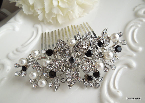 black bridal hair accessories