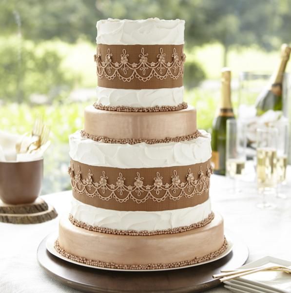 Wedding - Metallic Bronze Tiered Cake