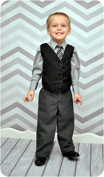 Wedding - Little Gentleman Pants and Vest: boys pants pattern, boys vest pattern, boys suit pattern