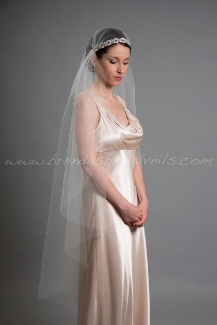 Mariage - Rhinestone Grecian Cap Veil, 1920s Inspired Bridal Veil, Juliet Cap Veil - Jacinda