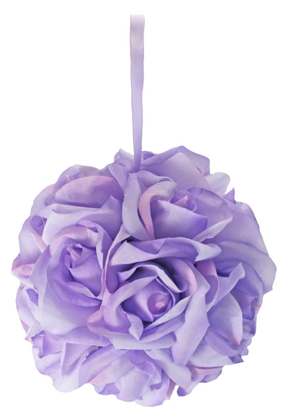 Свадьба - Garden Rose Kissing Ball - Lavender - 6 inch Pomander