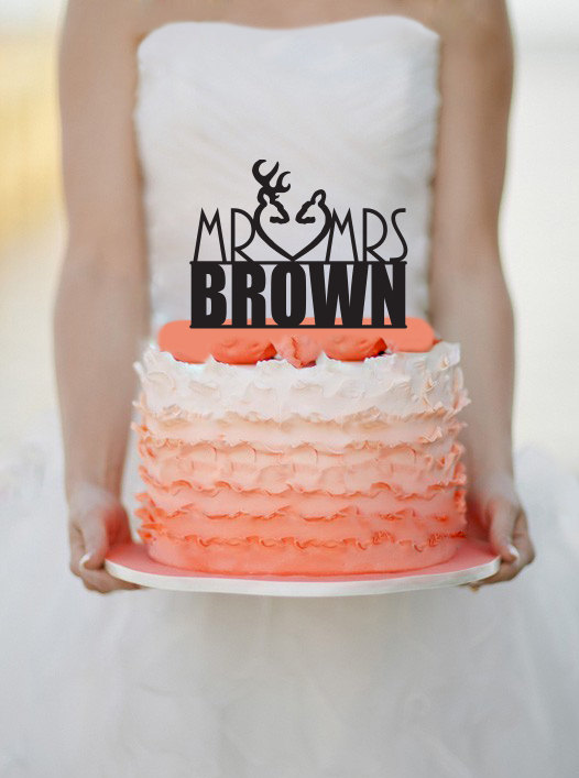 Hochzeit - Mr Mrs Deer Wedding Cake topper