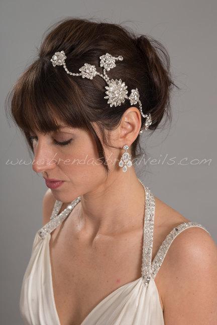 Hochzeit - Bridal Hair Vine Comb, Navette Rhinestone Burst Headpiece, Rhinestone Hair Comb, Wedding Headband - Veronica
